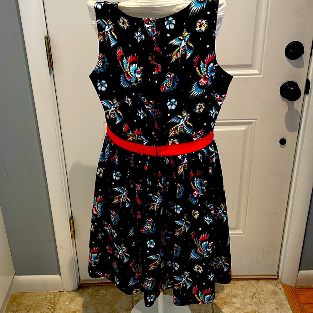 XL sourpuss dress with birds and flowers